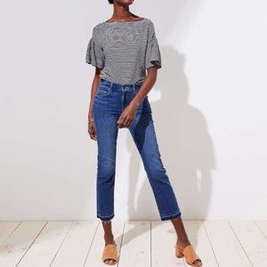 ANN TAYLOR Raw Edge Straight Crop Jeans 6 NEW NWT